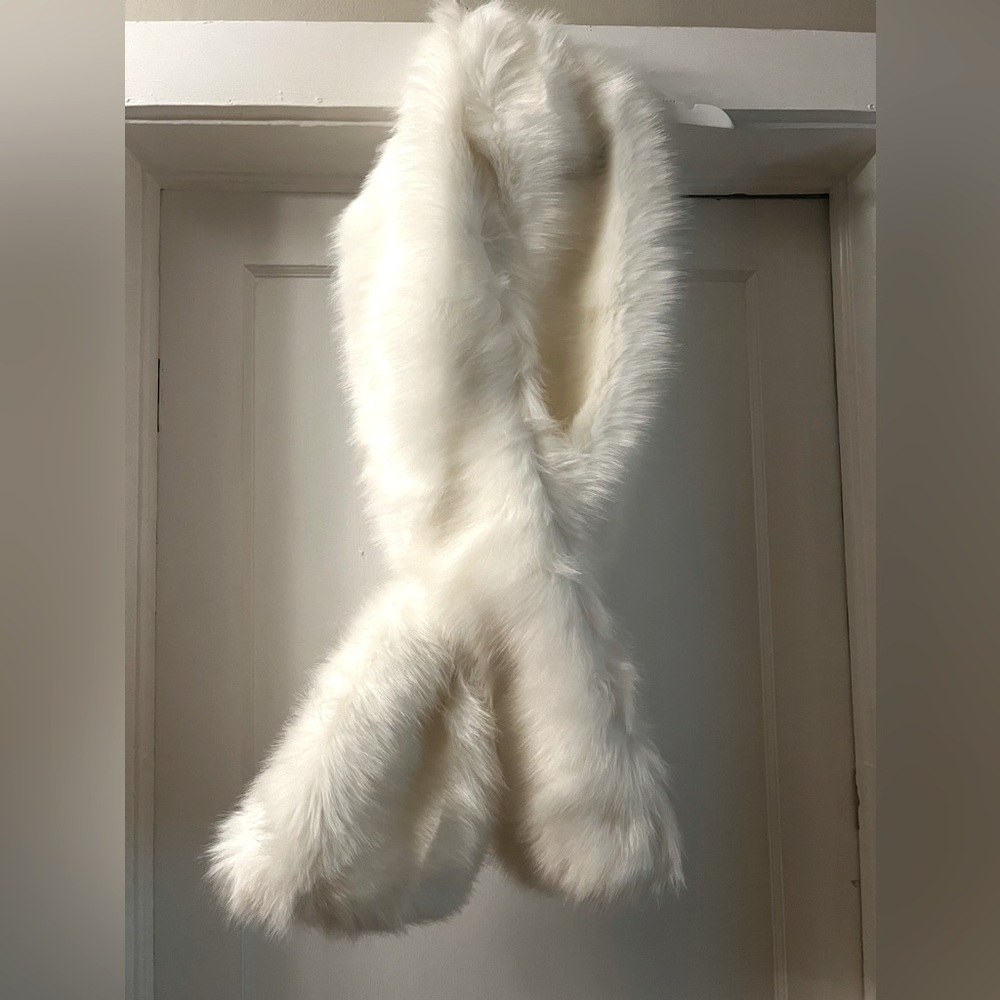 Faux fur white wrap